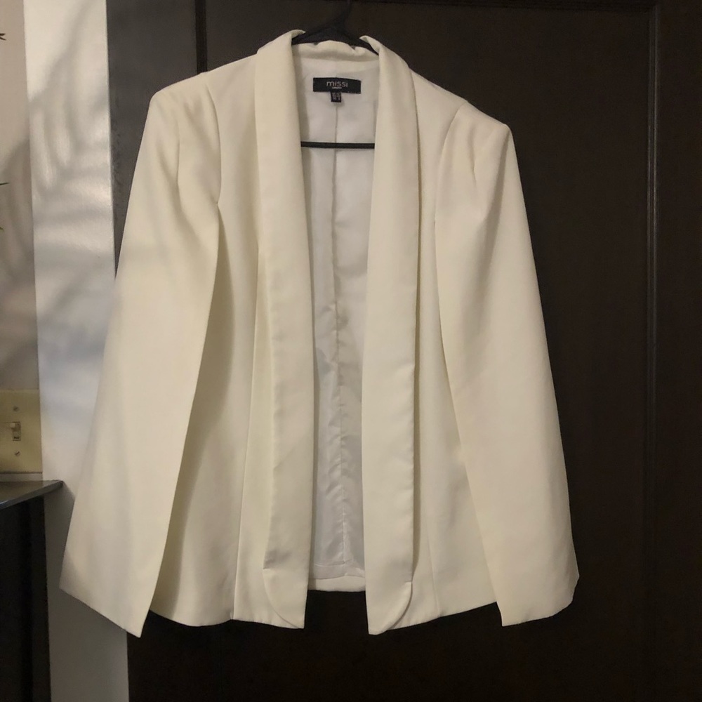 Off white blazer cape